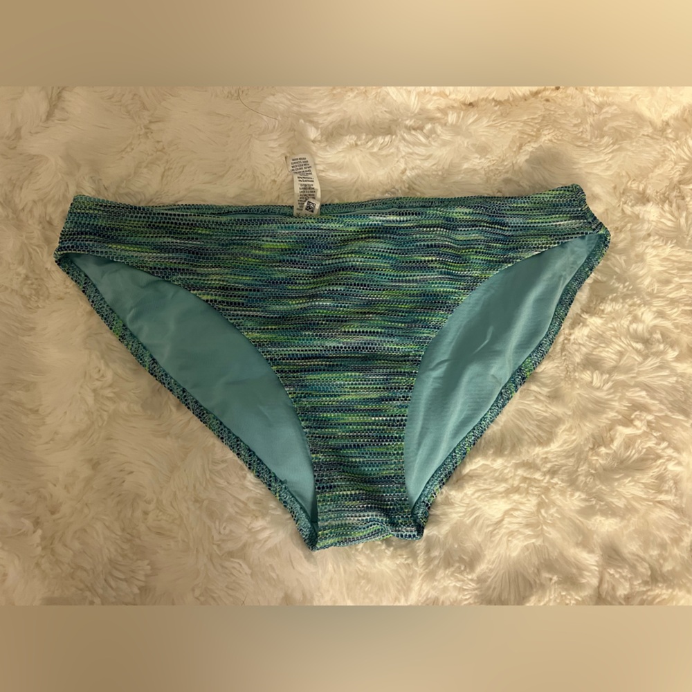 Aerie Blue and Green Striped Bikini Bottom